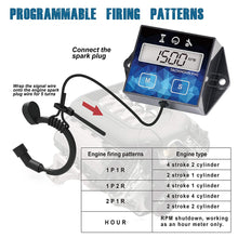 Load image into Gallery viewer, Digital Hour Meter/Tachometer and Maintenance Reminder. Battery Replaceable, for Lawn Mower Tractor Generator Marine Outboard ATV