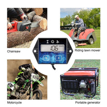 Load image into Gallery viewer, Digital Hour Meter/Tachometer and Maintenance Reminder. Battery Replaceable, for Lawn Mower Tractor Generator Marine Outboard ATV